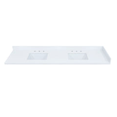 Altair Caorle 84. in Engineered Stone Vanity Top in Snow White with White Sink