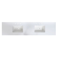 Altair Caorle 84. in Engineered Stone Vanity Top in Snow White with White Sink