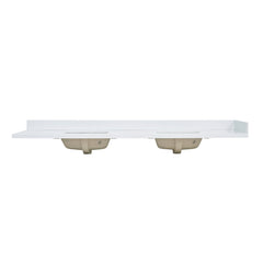 Altair Caorle 84. in Engineered Stone Vanity Top in Snow White with White Sink