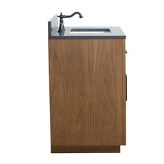 Vanity Art 36” Bathroom Vanity Cabinet with Double Doors, Undermount Sink, Solid Wood, Free-Standing Storage with Flip-Down Tray, Black Limestone Countertop, and Removable Shelf - CVG36-T-BT