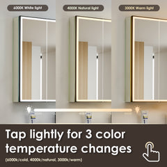 Altair Fenice 36"x32" Rectangular Surface-Mount/Reccessed LED Lighted Bathroom Black Aluminum Mirror Medicine Cabinet