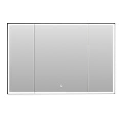 Altair Fenice 48"x32" Rectangular Surface-Mount/Reccessed LED Lighted Bathroom Black Aluminum Mirror Medicine Cabinet