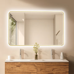 Altair Dazzle 48"x30" Rectangular Anti-Fog Dimmable Modern Bathroom/Vanity LED Lighted Wall Mirror Aluminum Framed