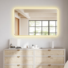 Altair Dazzle 48"x30" Rectangular Anti-Fog Dimmable Modern Bathroom/Vanity LED Lighted Wall Mirror Aluminum Framed