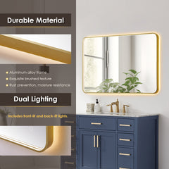 Altair Dazzle 48"x30" Rectangular Anti-Fog Dimmable Modern Bathroom/Vanity LED Lighted Wall Mirror Aluminum Framed