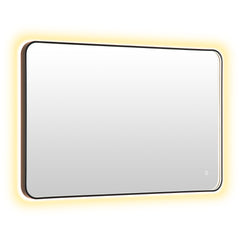 Altair Dazzle 48"x30" Rectangular Anti-Fog Dimmable Modern Bathroom/Vanity LED Lighted Wall Mirror Aluminum Framed - Matt Black