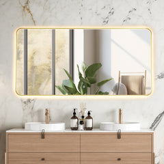 Altair Dazzle 60"x30" Rectangular Anti-Fog Dimmable Modern Bathroom/Vanity LED Lighted Wall Mirror Aluminum Framed