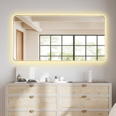 Altair Dazzle 60"x30" Rectangular Anti-Fog Dimmable Modern Bathroom/Vanity LED Lighted Wall Mirror Aluminum Framed