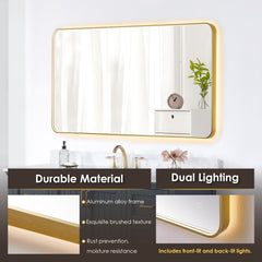 Altair Dazzle 60"x30" Rectangular Anti-Fog Dimmable Modern Bathroom/Vanity LED Lighted Wall Mirror Aluminum Framed