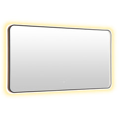 Altair Dazzle 60"x30" Rectangular Anti-Fog Dimmable Modern Bathroom/Vanity LED Lighted Wall Mirror Aluminum Framed - Matt Black