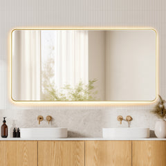 Altair Dazzle 72"x36" Rectangular Anti-Fog Dimmable Modern Bathroom/Vanity LED Lighted Wall Mirror Aluminum Framed