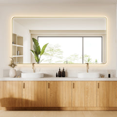 Altair Dazzle 72"x36" Rectangular Anti-Fog Dimmable Modern Bathroom/Vanity LED Lighted Wall Mirror Aluminum Framed