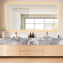 Altair Dazzle 72"x36" Rectangular Anti-Fog Dimmable Modern Bathroom/Vanity LED Lighted Wall Mirror Aluminum Framed