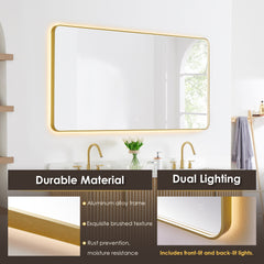 Altair Dazzle 72"x36" Rectangular Anti-Fog Dimmable Modern Bathroom/Vanity LED Lighted Wall Mirror Aluminum Framed