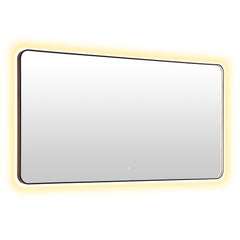Altair Dazzle 72"x36" Rectangular Anti-Fog Dimmable Modern Bathroom/Vanity LED Lighted Wall Mirror Aluminum Framed - Matt Black