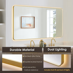 Altair Dazzle 84"x42" Rectangular Anti-Fog Dimmable Modern Bathroom/Vanity LED Lighted Wall Mirror Aluminum Framed