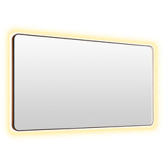 Altair Dazzle 84"x42" Rectangular Anti-Fog Dimmable Modern Bathroom/Vanity LED Lighted Wall Mirror Aluminum Framed - Matt Black
