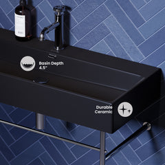 Swiss Madison Claire 40" Console Sink Matte Black Basin w/ Legs - SM-CS7 - The Home Selection