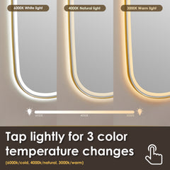 Altair Cellini 26"x65" Rectangular Anti-Fog Dimmable Modern Bathroom/Dressing LED Lighted Wall Mirror Aluminum Framed