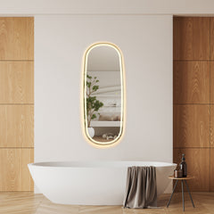 Altair Cellini 26"x65" Rectangular Anti-Fog Dimmable Modern Bathroom/Dressing LED Lighted Wall Mirror Aluminum Framed