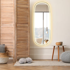 Altair Cellini 26"x65" Rectangular Anti-Fog Dimmable Modern Bathroom/Dressing LED Lighted Wall Mirror Aluminum Framed