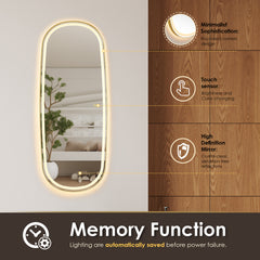 Altair Cellini 26"x65" Rectangular Anti-Fog Dimmable Modern Bathroom/Dressing LED Lighted Wall Mirror Aluminum Framed