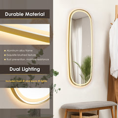 Altair Cellini 26"x65" Rectangular Anti-Fog Dimmable Modern Bathroom/Dressing LED Lighted Wall Mirror Aluminum Framed