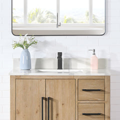 Altair Arbios 36. in Quartz Vanity Top in Calacatta White with White Sink