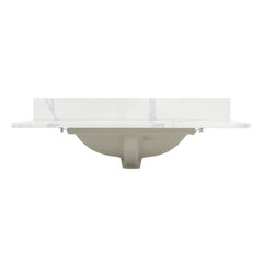 Altair Arbios 36. in Quartz Vanity Top in Calacatta White with White Sink