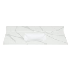 Altair Arbios 48. in Quartz Vanity Top in Calacatta White with White Sink