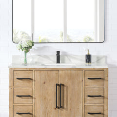 Altair Arbios 48. in Quartz Vanity Top in Calacatta White with White Sink