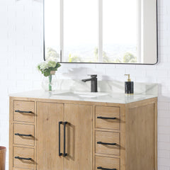 Altair Arbios 48. in Quartz Vanity Top in Calacatta White with White Sink