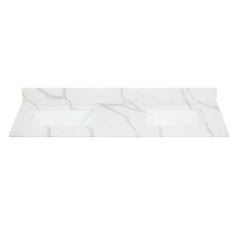 Altair Arbios 60. in Quartz Vanity Top in Calacatta White with White Sink