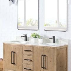 Altair Arbios 60. in Quartz Vanity Top in Calacatta White with White Sink