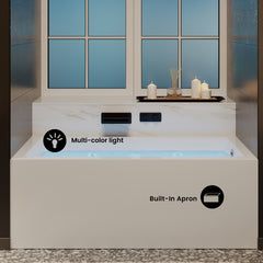 Swiss Madison Avancer 60" x 36" Right-Hand Drain Rectangular Alcove Whirlpool Bathtub with Apron - SM-AB591 - The Home Selection