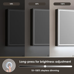 Altair Hesili 48"x28" Rectangular Frameless Surface-Mount LED Lighted Bathroom Mirror Medicine Cabinet