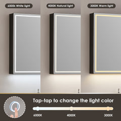 Altair Hesili 48"x28" Rectangular Frameless Surface-Mount LED Lighted Bathroom Mirror Medicine Cabinet