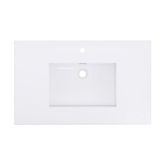 Altair Cromir 36" Highly Durable Resin Vanity Top with Drop-in Sink and Integrated Rectangular Overflow