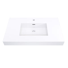 Altair Cromir 36" Highly Durable Resin Vanity Top with Drop-in Sink and Integrated Rectangular Overflow