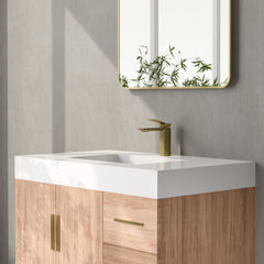 Altair Cromir 36" Highly Durable Resin Vanity Top with Drop-in Sink and Integrated Rectangular Overflow