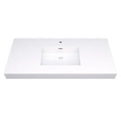 Altair Cromir 48" Highly Durable Resin Vanity Top with Drop-in Sink and Integrated Rectangular Overflow