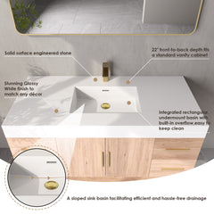 Altair Cromir 48" Highly Durable Resin Vanity Top with Drop-in Sink and Integrated Rectangular Overflow