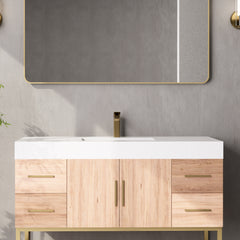 Altair Cromir 48" Highly Durable Resin Vanity Top with Drop-in Sink and Integrated Rectangular Overflow