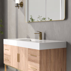 Altair Cromir 48" Highly Durable Resin Vanity Top with Drop-in Sink and Integrated Rectangular Overflow
