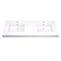 Altair Cromir 60" Highly Durable Resin Vanity Top with Drop-in Sink and Integrated Rectangular Overflow