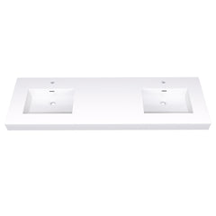 Altair Cromir 72" Highly Durable Resin Vanity Top with Drop-in Sink and Integrated Rectangular Overflow