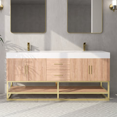 Altair Cromir 72" Highly Durable Resin Vanity Top with Drop-in Sink and Integrated Rectangular Overflow