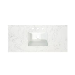 Altair Ceres 49. in Engineered Stone Vanity Top in Grain White with Single White Sink