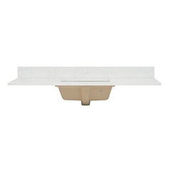 Altair Ceres 49. in Engineered Stone Vanity Top in Grain White with Single White Sink