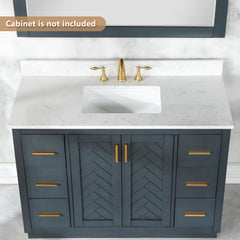 Altair Ceres 49. in Engineered Stone Vanity Top in Grain White with Single White Sink